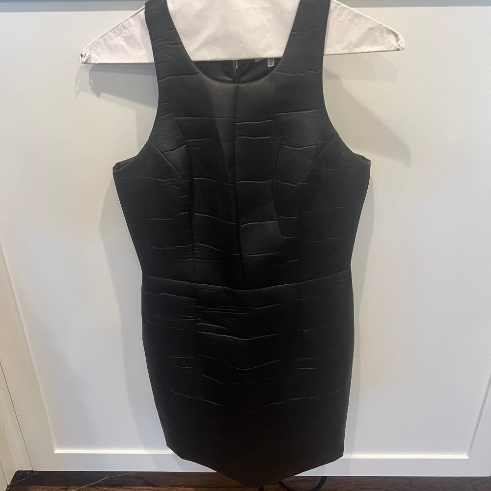 Milly Leather texture mini dress